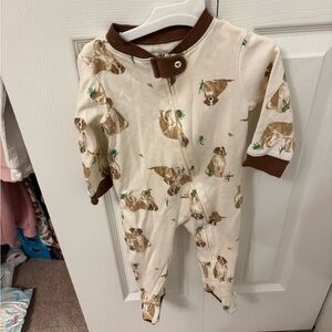 Burt's Bees Baby Onesie with Brown Trim